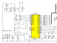 Electronic thermometer with wireless sensor Scheme two-channel thermometer on a microcontroller